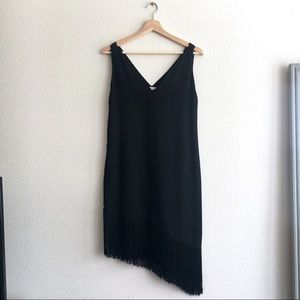 RACHEL Rachel Roy Dress Fringe Asymmetrical Black